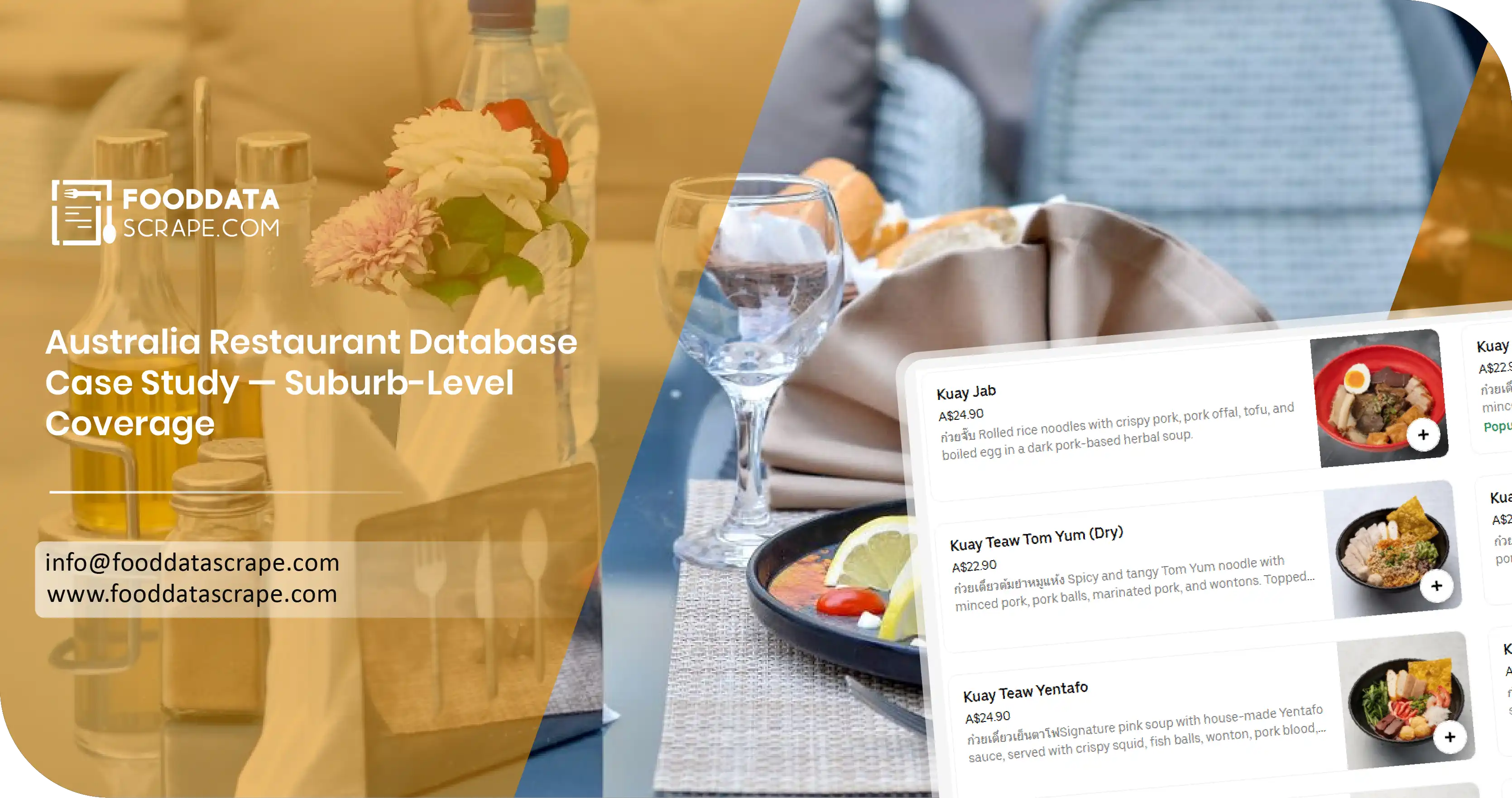 Australia Restaurant Database Suburb-Level Coverage